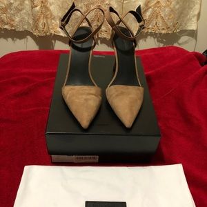 Alexander Wang Lovisa Pump Beige Suede Ankle Strap